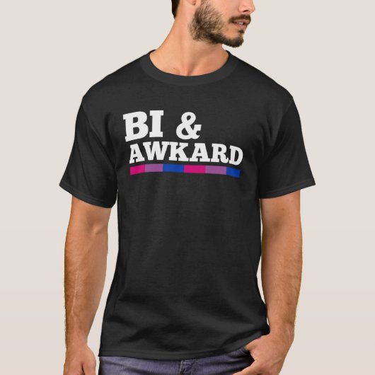 Bi And Awkward Bisexual Pride Flag Minimalist Styl T-Shirt (Vorderseite)