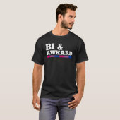 Bi And Awkward Bisexual Pride Flag Minimalist Styl T-Shirt (Vorne ganz)