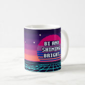 Bi And Shining Bright Pride Pixel Becher Kaffeetasse (VorderseiteRechts)