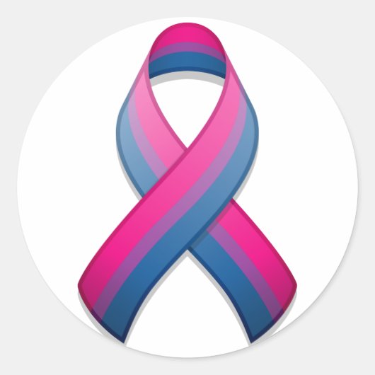 Bi Awareness Ribbon Round Sticker (Vorderseite)