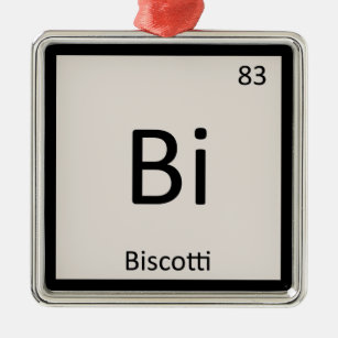 Bi - Biscotti Cookie Chemie Periodische Tabelle Silbernes Ornament