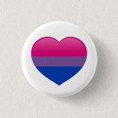 Bi Bisexual Flag Liebe Herz Button (Vorderseite)