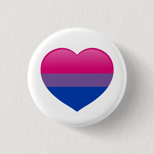 Bi Bisexual Flag Liebe Herz Button (Vorderseite)