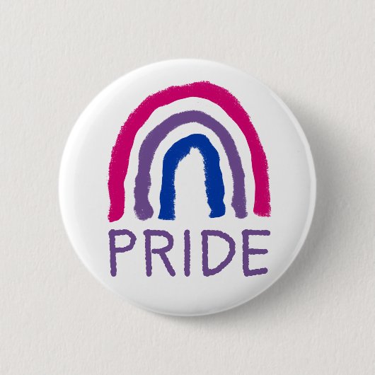 Bi Bisexual Pride Painted Crayon Rainbow Button (Vorderseite)