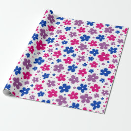 Bi Bisexuelle Blume Doodle Pink Blau Lila Geschenkpapier
