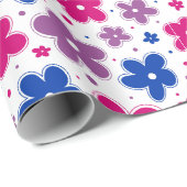 Bi Bisexuelle Blume Doodle Pink Blau Lila Geschenkpapier (Rolleneckpunkt)