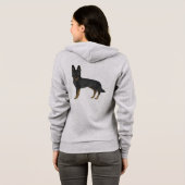 Bi-Black German Shepherd Cartoon Dog Illustration Hoodie (Schwarz voll)