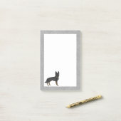 Bi-Black German Shepherd Cartoon GSD Dog Gray Post-it Klebezettel (Auf Schreibtisch)