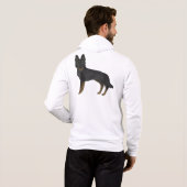 Bi-Black German Shepherd Cartoon GSD Dog Zeichnend Hoodie (Schwarz voll)
