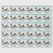 Bi-Black German Shepherd Colorful Happy Birthday Geschenkpapier (Flach)