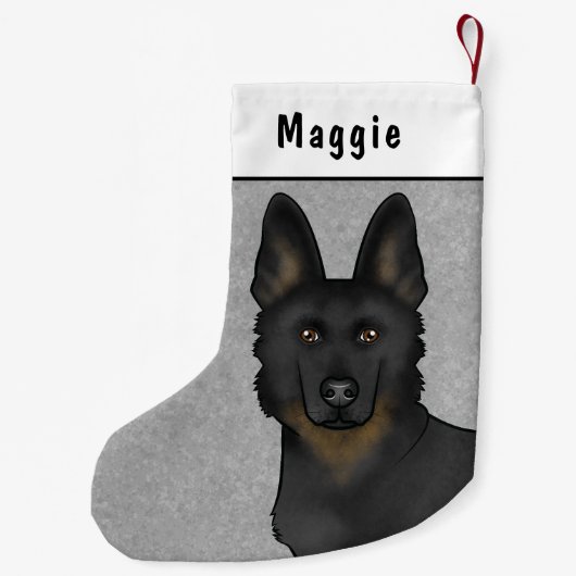 Bi-Black German Shepherd Dog Head and Individuelle Kleiner Weihnachtsstrumpf (Rückseite)