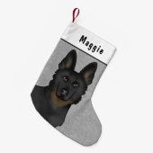 Bi-Black German Shepherd Dog Head and Individuelle Kleiner Weihnachtsstrumpf (Vorderansicht (hängend))