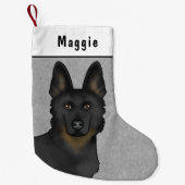 Bi-Black German Shepherd Dog Head and Individuelle Kleiner Weihnachtsstrumpf (Vorderseite)