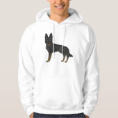 Bi-Black German Shepherd GSD Breed Cartoon Dog Hoodie (Vorderseite)