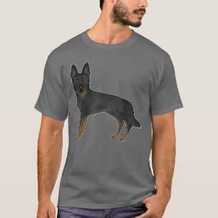 Bi-Black German Shepherd GSD Dog Niedlicher Cartoo T-Shirt