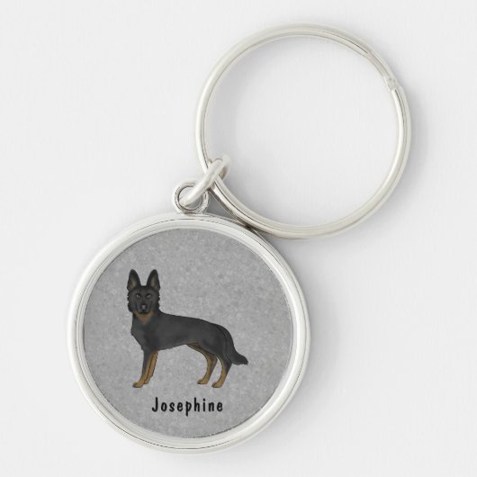 Bi-Black German Shepherd GSD Hund mit Individuelle Schlüsselanhänger (Vorne)