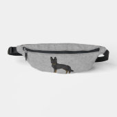 Bi-Black German Shepherd Niedlich Cartoon Dog Gray Bauchtasche (Vorderseite)