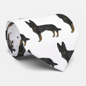 Bi-Black German Shepherd Niedlich Cartoon Dog Must Krawatte (Gerollt)