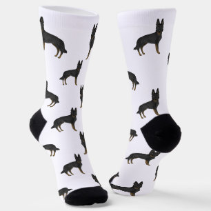 Bi-Black German Shepherd Niedlich Cartoon Dog Must Socken