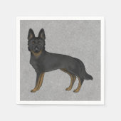 Bi-Black German Shepherd Niedlicher Cartoon GSD Do Serviette (Vorderseite)
