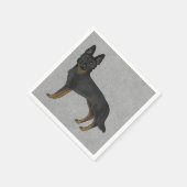 Bi-Black German Shepherd Niedlicher Cartoon GSD Do Serviette (Ecke)