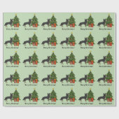 Bi-Black German Shepherd Weihnachtsbaum Geschenkpapier (Flach)