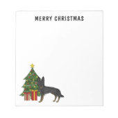 Bi-Black German Shepherd Weihnachtsbaum Notizblock (Vorderseite)