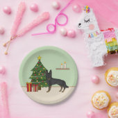 Bi-Black German Shepherd Weihnachtsbaum Pappteller (Party)