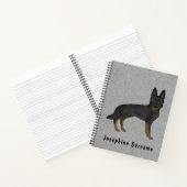 Bi-Black-Hund und Grauer Text Notizblock (Innenseite)