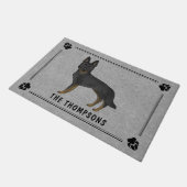 Bi-Black-Niedlicher Hund mit benutzerdefiniertem T Fußmatte (Schrägansicht)