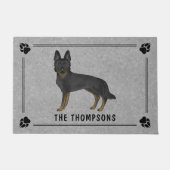 Bi-Black-Niedlicher Hund mit benutzerdefiniertem T Fußmatte (Vorderseite)