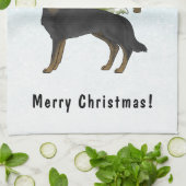 Bi-Black-Schäfer-Winterwald mit Text Geschirrtuch (Gefaltet)