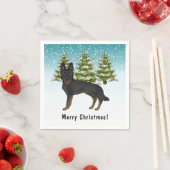 Bi-Black-Schäfer-Winterwald mit Text Serviette (Beispiel)