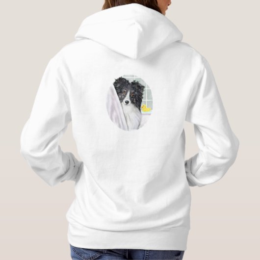 Bi Black Sheltie Bath Hoodie (Rückseite)