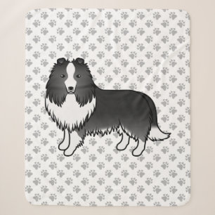 Bi-Black Shetland-Schäferhund Cartoon-Hund & Pfote Sherpadecke