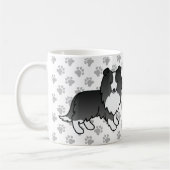 Bi-Black Shetland Sheepdog Sheltie Cartoon Dog Kaffeetasse (Links)