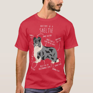 Bi Blue Sheltie Shetland Sheepdog Anatomie T-Shirt