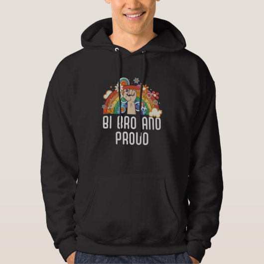 Bi Bro And Proud Bisexual Rainbow Pride Bisexualit Hoodie (Vorderseite)