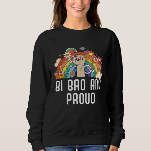 Bi Bro And Proud Bisexual Rainbow Pride Bisexualit Sweatshirt (Vorderseite)