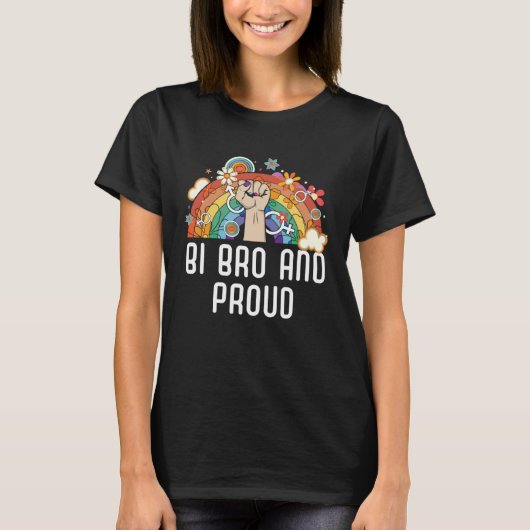 Bi Bro And Proud Bisexual Rainbow Pride Bisexualit T-Shirt (Vorderseite)