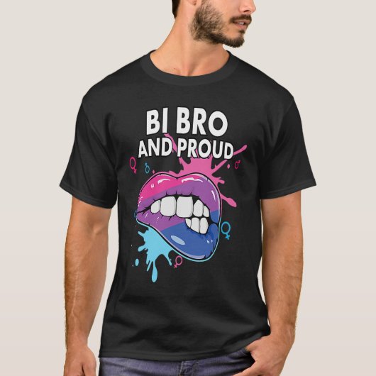 Bi Bro And Proud Bisexual Rainbow Pride Bisexualit T-Shirt (Vorderseite)