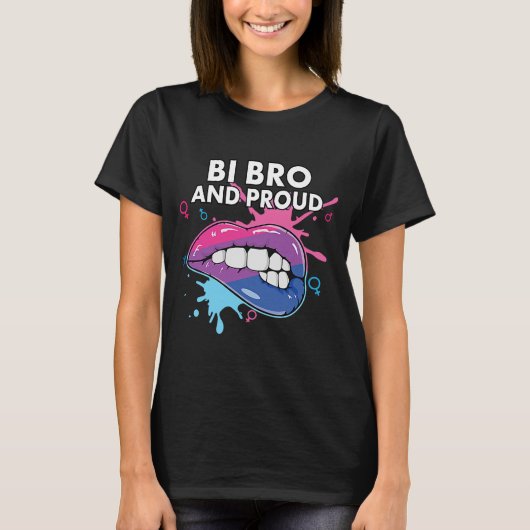 Bi Bro und stolz Bisexual Rainbow Pride Bisexualit T-Shirt (Vorderseite)