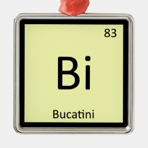 Bi - Bucatini Pasta Chemie Periodensystem Silbernes Ornament