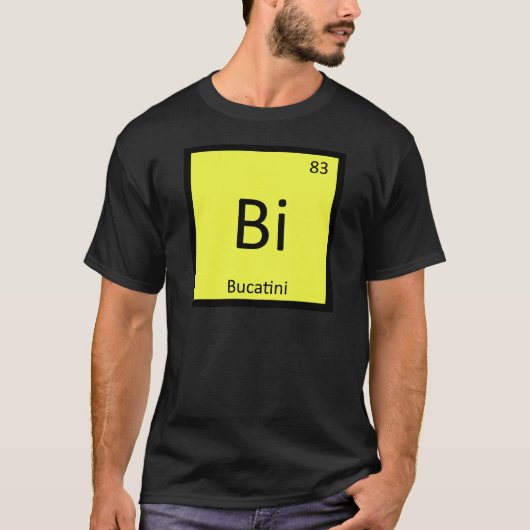 Bi - Bucatini Pasta Chemistry Periodic Table T-Shirt (Vorderseite)