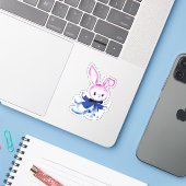 Bi Bunny Aufkleber (Laptop mit iPhone)