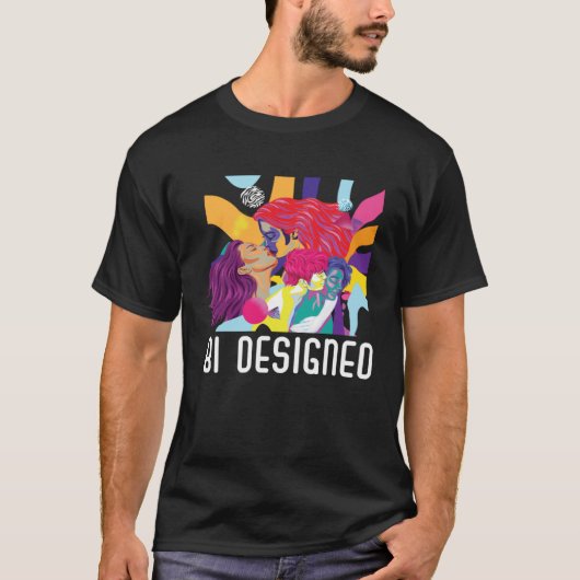 Bi Designed Bisexual Rainbow Pride March Bisexuali T-Shirt (Vorderseite)