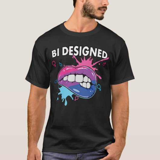 Bi Designed Bisexual Rainbow Pride März Bisexuali T-Shirt (Vorderseite)