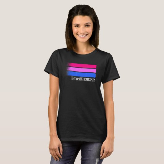 Bi Ehefrau Energie Bisexuelle Flagge Bisexualität  T-Shirt (Vorne ganz)