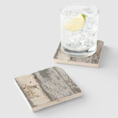 Bi-farbiger Wood-Travertin-Untersetzer Steinuntersetzer (Seitenansicht)