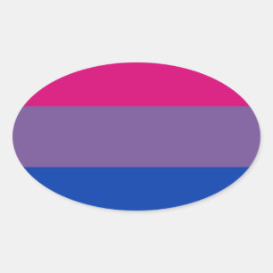 Bi Flag Fliegen für Bisexuellen Stolz Ovaler Aufkleber